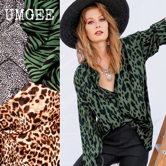 Umgee Tops - UMGEE Animal Print V-Neck Collar Tunic--Only Small  Left